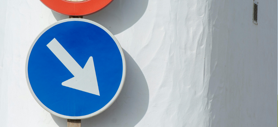 sign of arrow pointing down